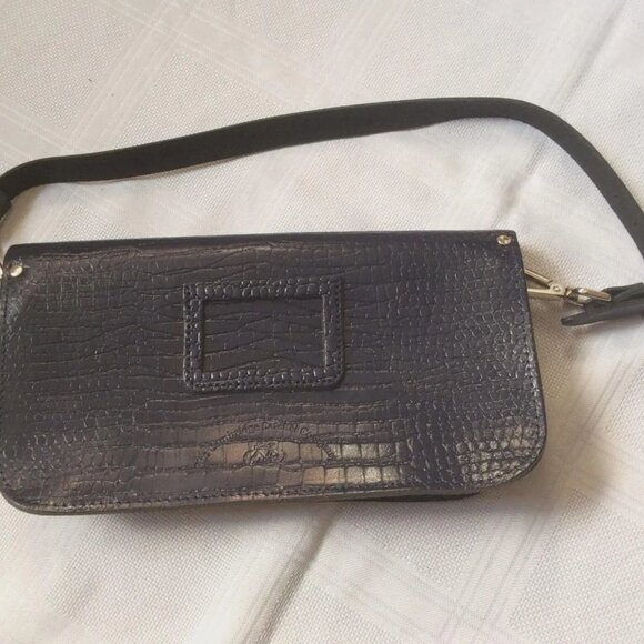 Vintage Cambridge Satchel handbag clutch convertible in blue patent leather - Picture 2 of 3